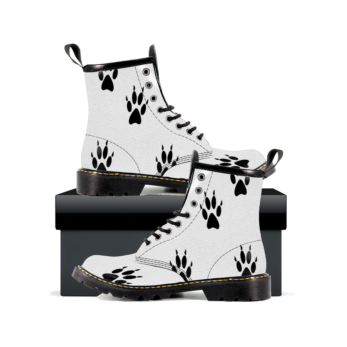 Cat Paw Print  - Mens Leather Boots