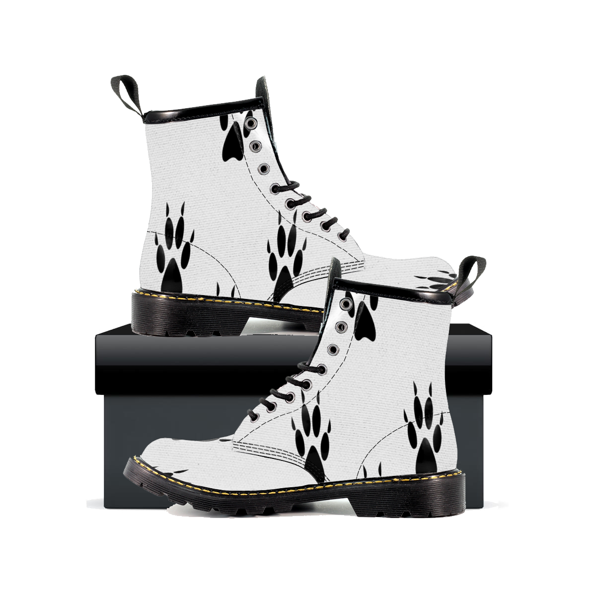 Cat Paw Print - Womens Leather Boots